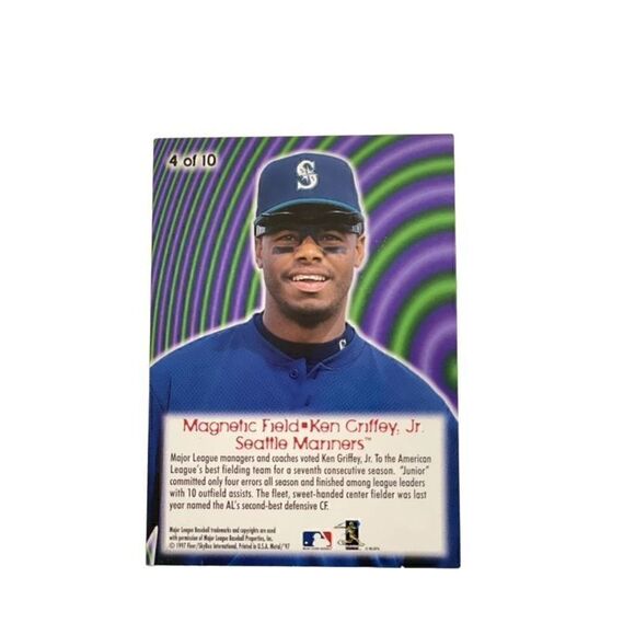 1997 fleer metal magnetic field ken Griffey Jr 4/10 rare rare mint condition - Picture 3 of 4